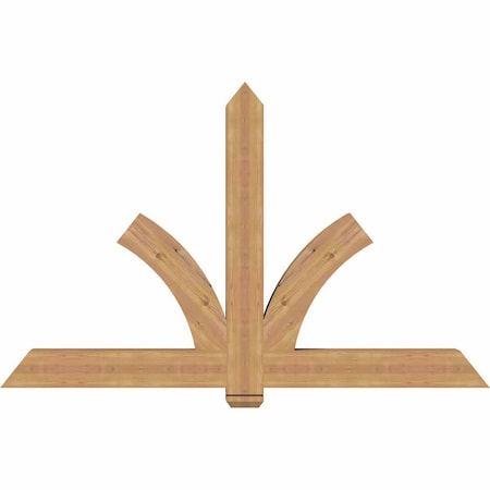 Ekena Millwork Redmond Smooth Timber Gable Bracket, Western Red Cedar, 72"W x 45"H x 5 1/2"D x 5 1/2"F, 15/12 Pitch GBW072X45X0606RED00SWR